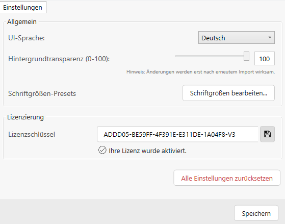 Der Einstellungsdialog