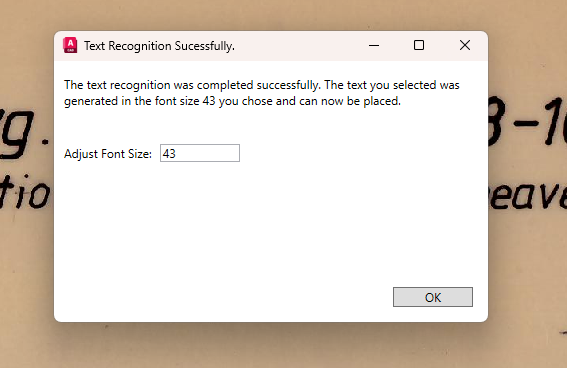 Text successfully recognized